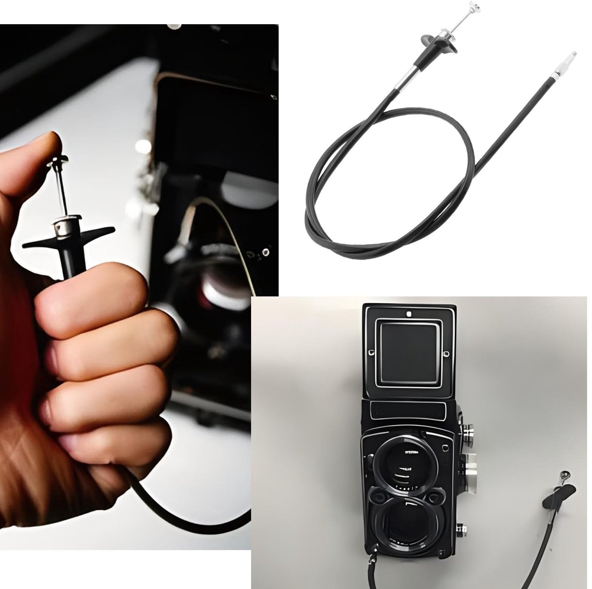 Dailygoods - Mechanische Sluiterlijn - Afstandsbediening - 70 cm - Sluiterkabel - Universeel Compatibel - Geschikt voor Fujifilm en Sony - Zwart