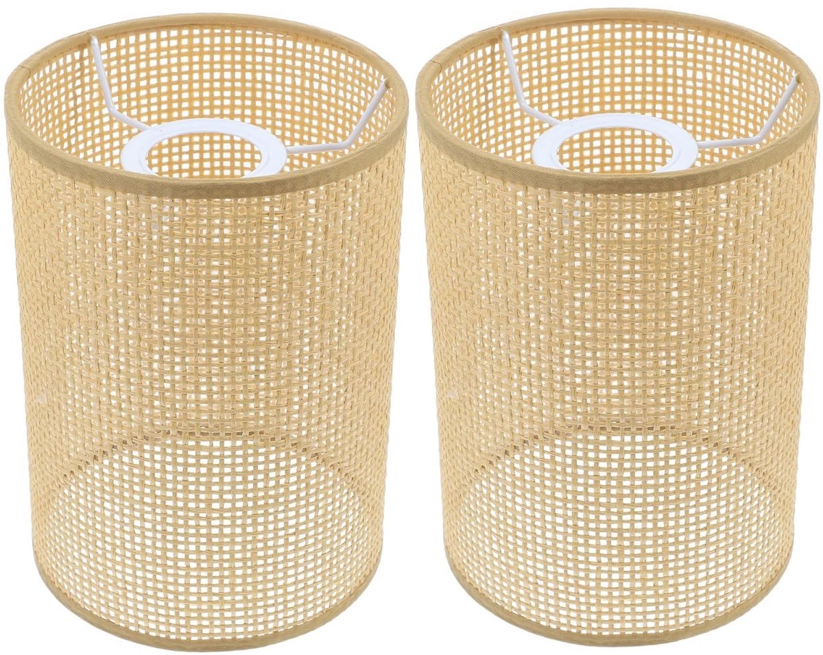 Dailygoods - Rotan Lampenkap - Weven - Duurzaam ontwerp - 14 cm - Voor Tafel- en Vloerlampen - Creëer sfeer in huis en hotel