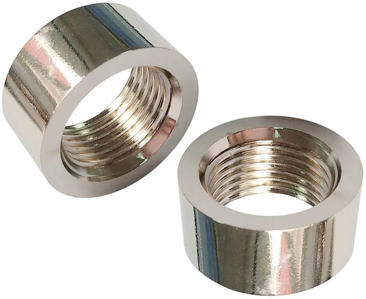 Elzusha - Zuurstofsensor moer - Universele M18x1,5 - Hoogwaardige kwaliteit - Zilver - Schroefdraadaccessoire - Voor auto - Verpakking met 2 stuks