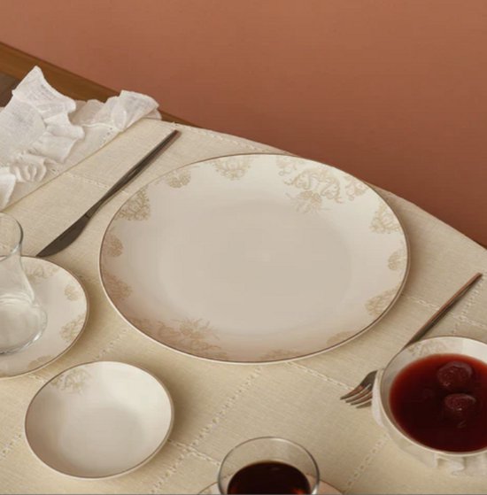 Karaca Siena Ontbijtset / Serviesset/ Serviesset - 26-Delig - Wit - Porselein - Dessertborden, Schalen & Serveerschalen — afbeelding 5