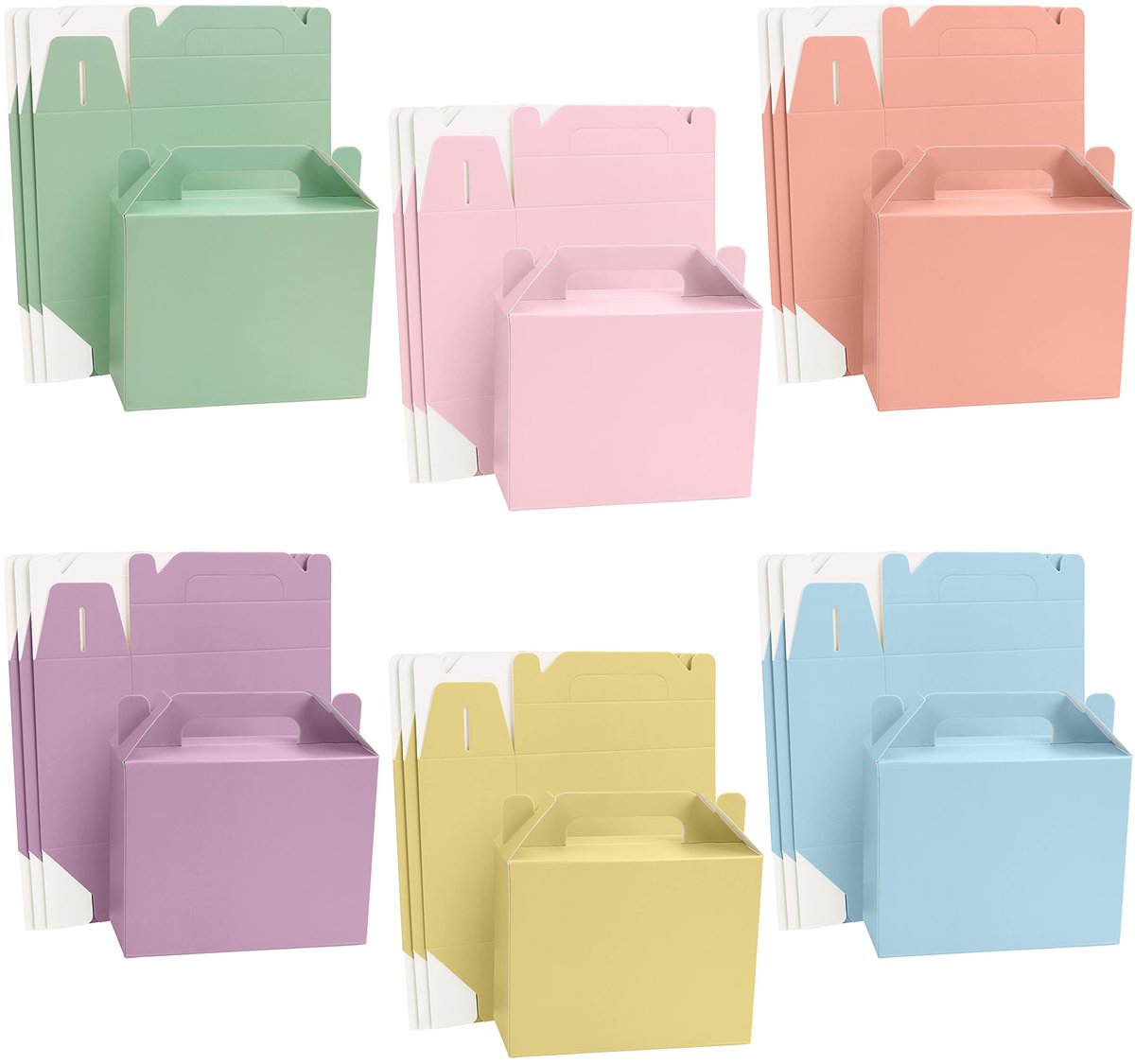 Jhubersproducts - Glanzende Feest Geschenken Doosjes - Pastel Goodie Bags - 24 Stuks - Ideaal voor Kinderverjaardagen - Multifunctionele Geschenken -