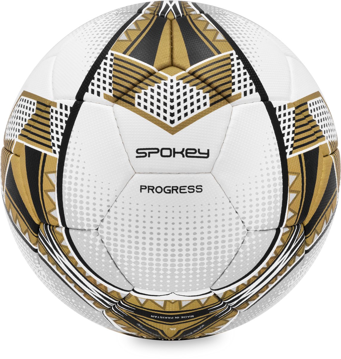 Spokey Progress Voetbal - Goud - Maat 5 - SHINY PU 1 mm - 32 panelen - latex blaas - 4-laags constructie
