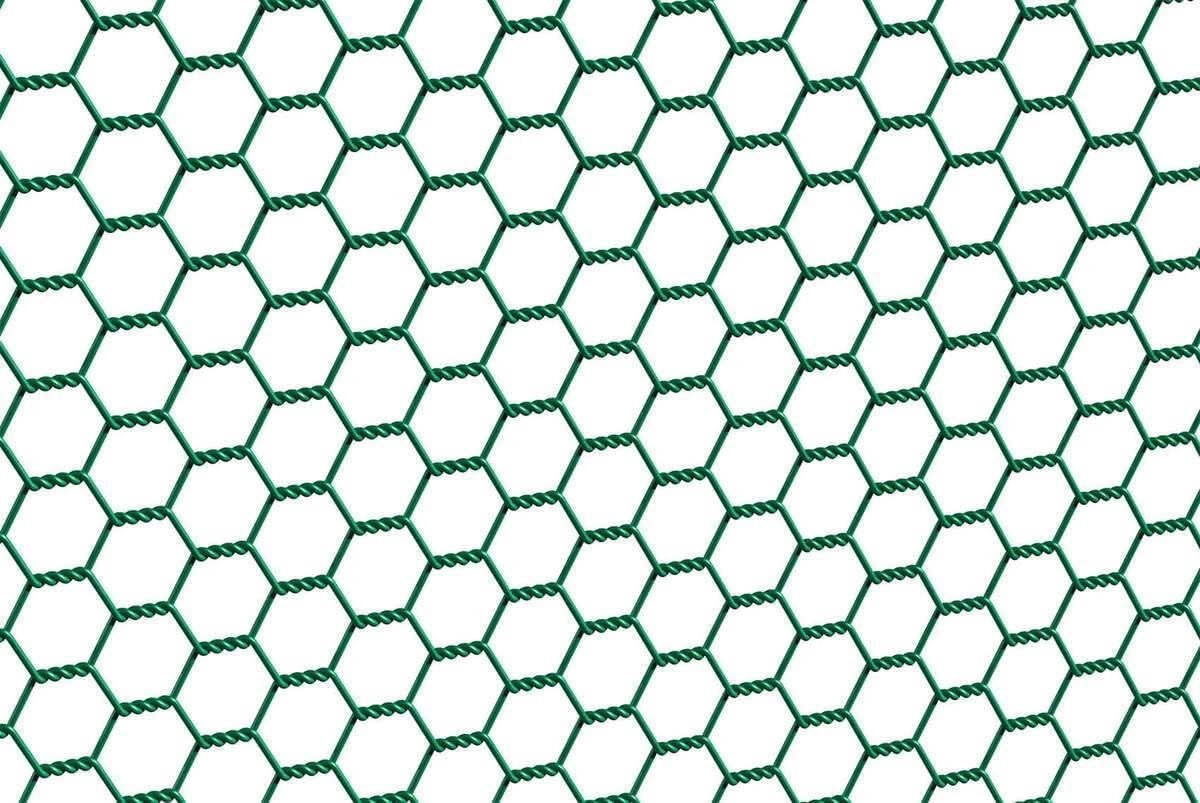 Groen zeshoekig gaashekwerk | Maaswijdte 25 x 25 mm | Hoogte 500 mm | Lengte 10 m | Kippengaas | Volièregaas | Konijnengaas | Draadhek