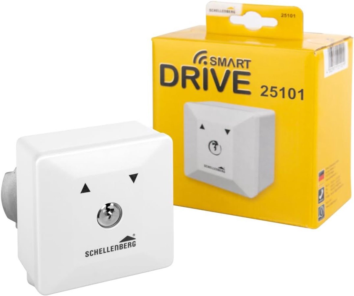 Schellenberg 25101 opbouwschakelaar met vervangbare slotcilinder inclusief 3 sleutels, voor het bedienen van elektrische garagedeuren, buitendeuren en draaipoorten.