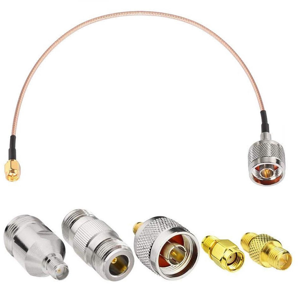 RF Coaxkabel Set - Antenne Verbinding - Signaal Verbetering - Veelzijdige Adapters - 30cm Kabel - RG316
