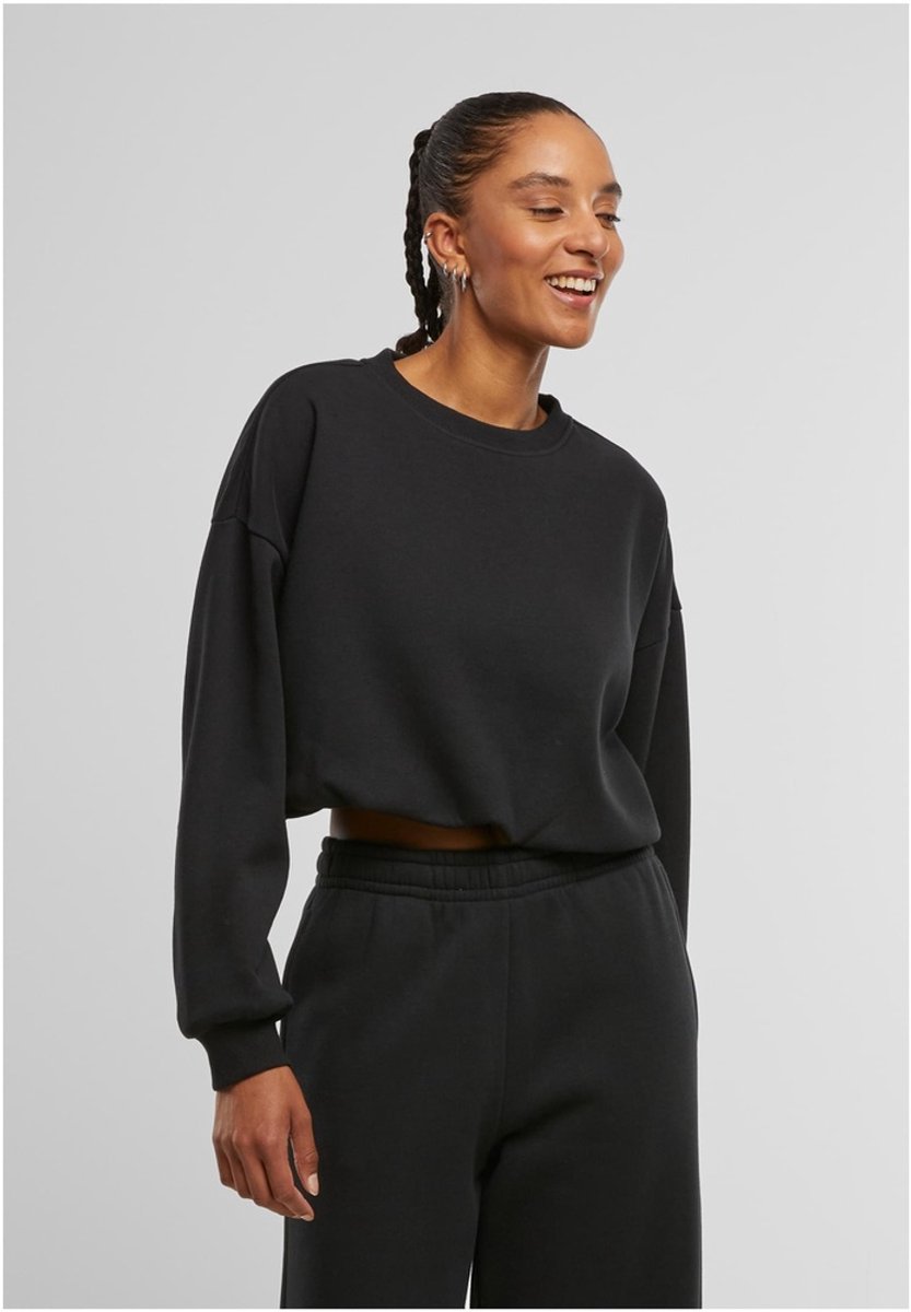 Urban Classics Cropped Longsleeve Top Dames Sweatshirts – XL Zwart