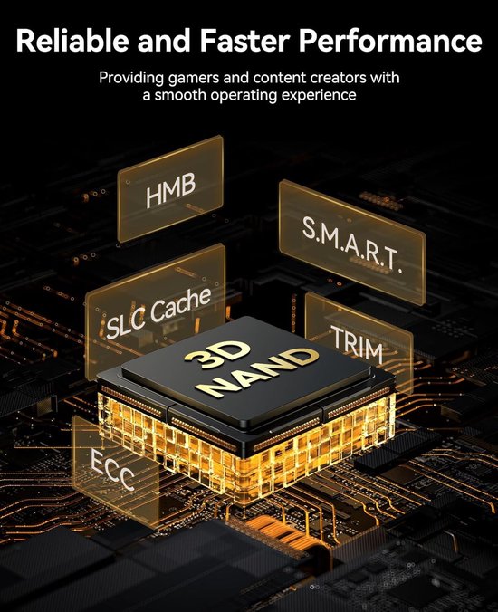 Interne SSD - Solid State Drive - Razendsnel Data - PCIe 4.0 x4 - 1TB - Goud van Merkloos — afbeelding 3