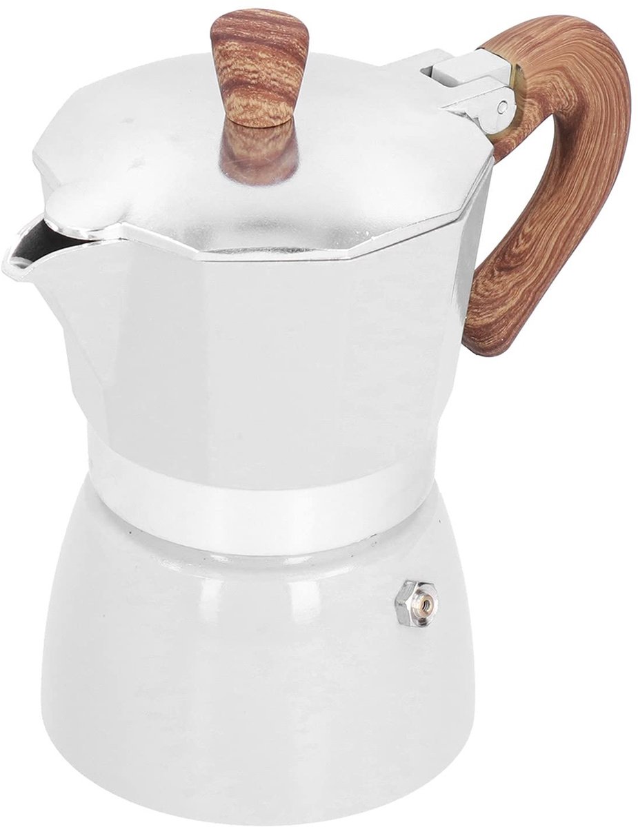 VT Goods - Moka Pot - Italiaanse koffiezetter - Draagbaar en veilig - Romig wit - Koffiezetapparaat - Voor thuis en onderweg