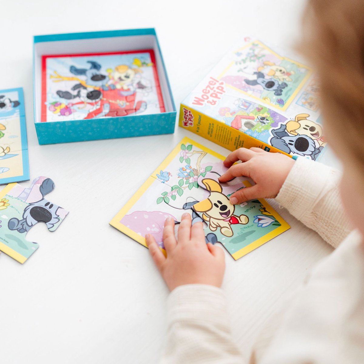 Woezel & Pip puzzel 4 in 1 educatief peuter speelgoed - kinderpuzzel 4x6x9x16 stukjes leren puzzelen - cadeautip puzzel 3 jaar en ouder - Bambolino Toys — afbeelding 5