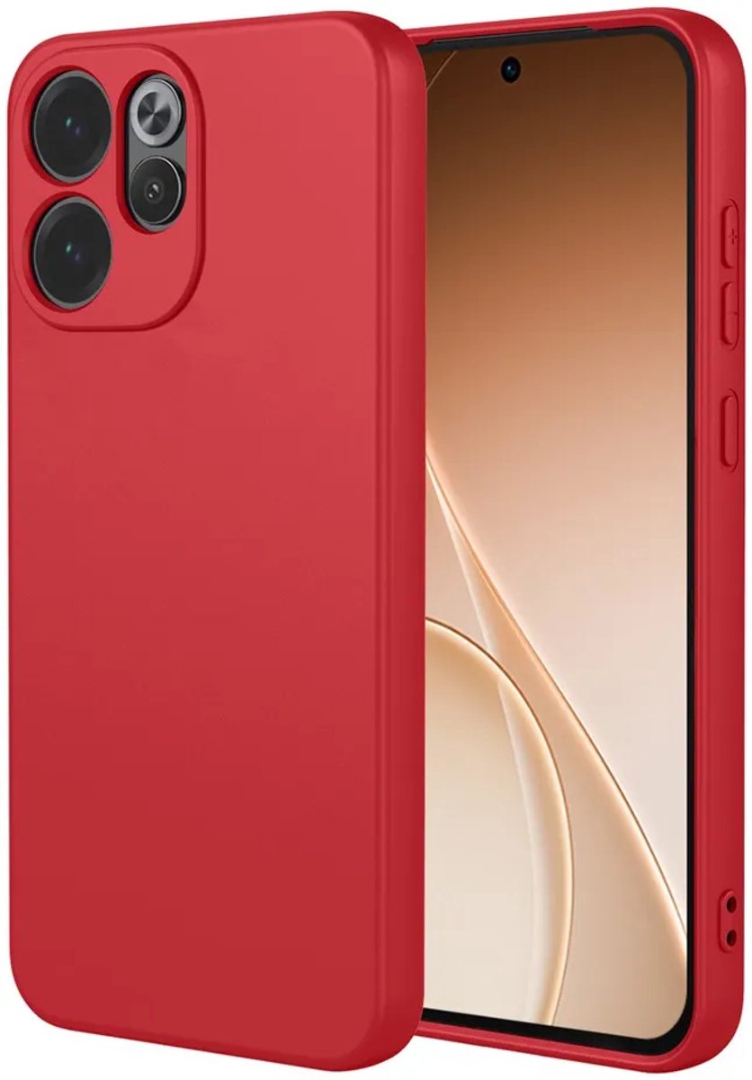 Hoesje geschikt voor Oppo Reno15 Pro Max - Phonesta Soft Silk Silicone Back Cover - Rood