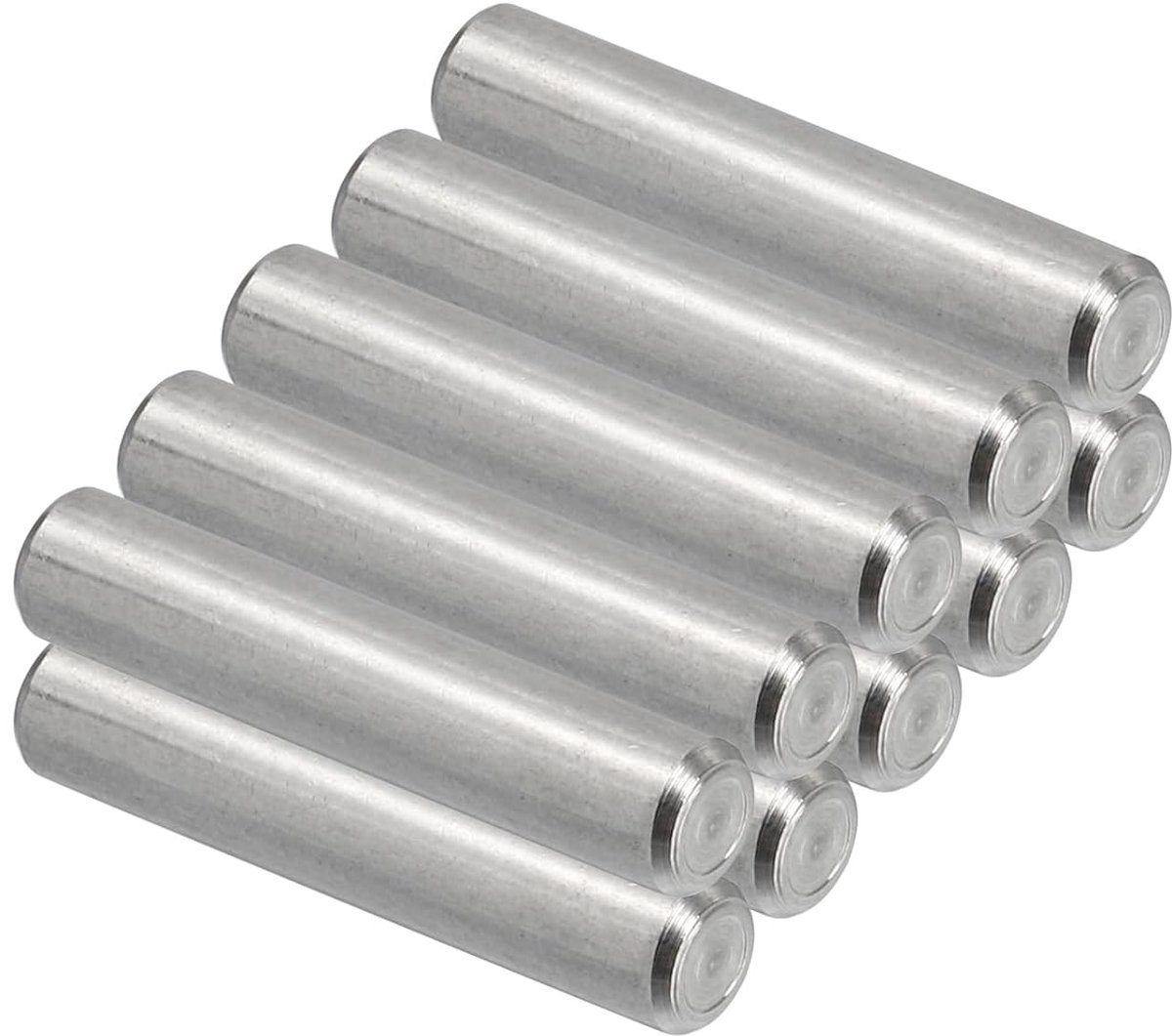 304 Stainless Steel Plugs - 6 x 30 mm - 10 Pieces - Grooved Pins - Cylindrical Metal Pin - Bunk Bed Shelves Hardware - Furniture Component
