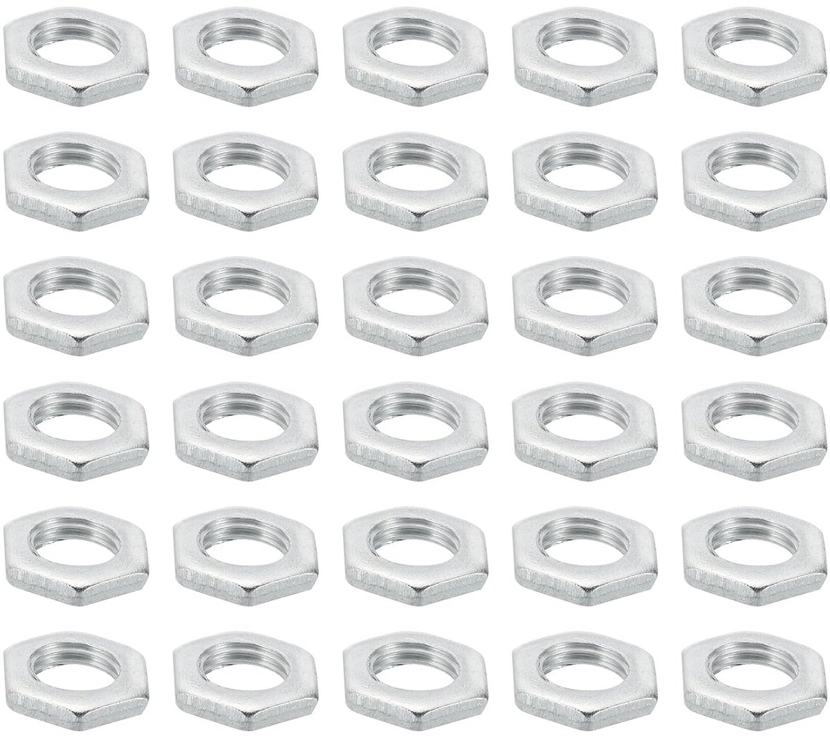 M8 x 1.0 Stalen Hex Moeren - 60pcs - Metrische Draad - Gegalvaniseerde Hardware - Bevestigingsmiddelen voor Lampen en Machineonderhoud - 2.5mm Hoogte
