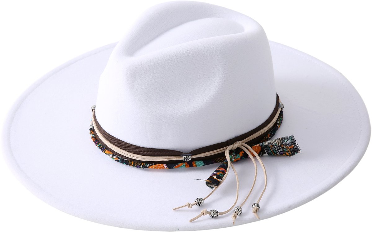 Emilie collection - hoed - fedora - riem - wit