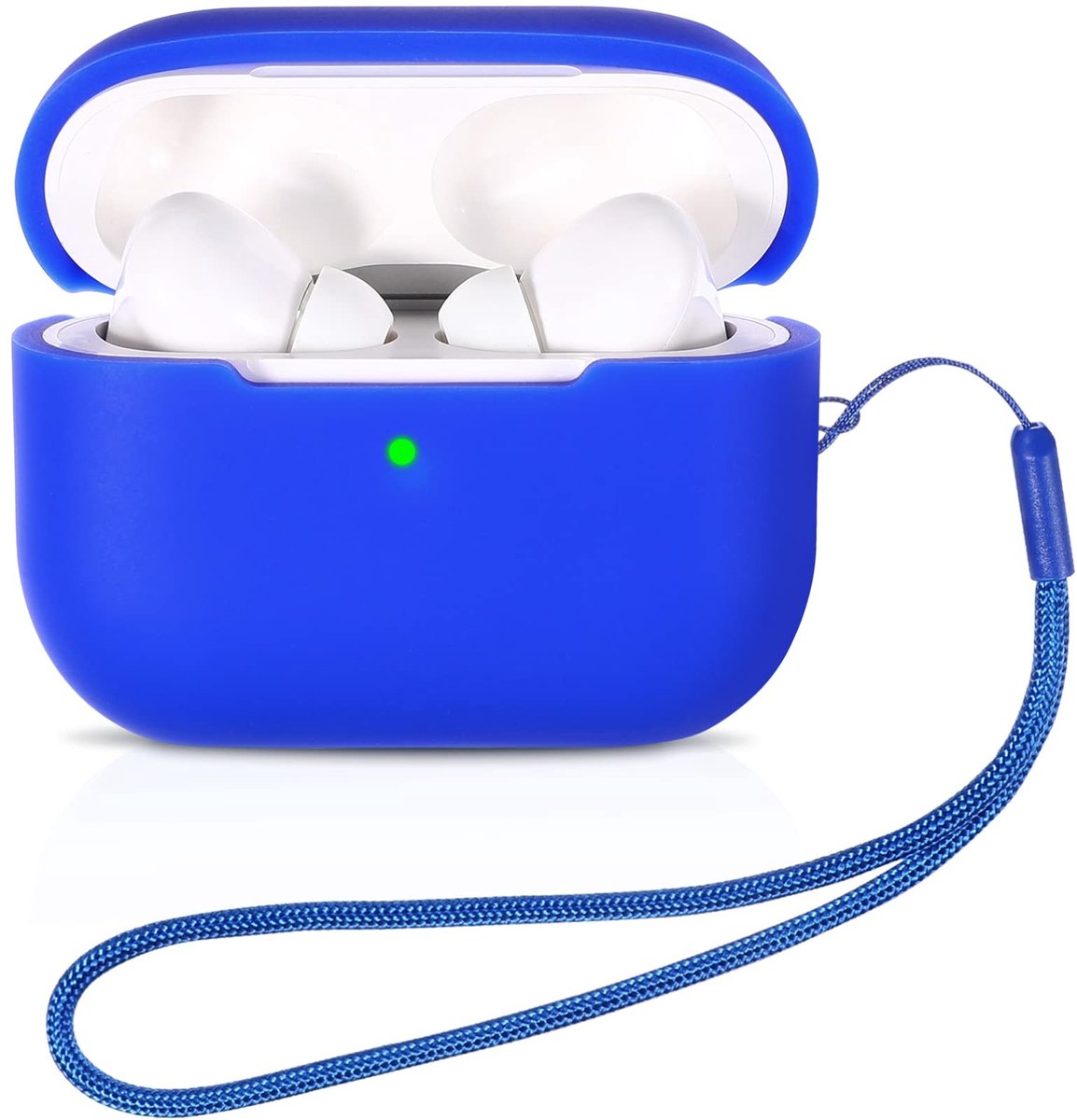 aladdien - AirPods Pro 2 Hoes - Siliconen Oortelefoonhoes - Met Magnetische Lanyard - Anti-Verlies - Polsband - Geschikt voor AirPods Pro 2 - Zwart