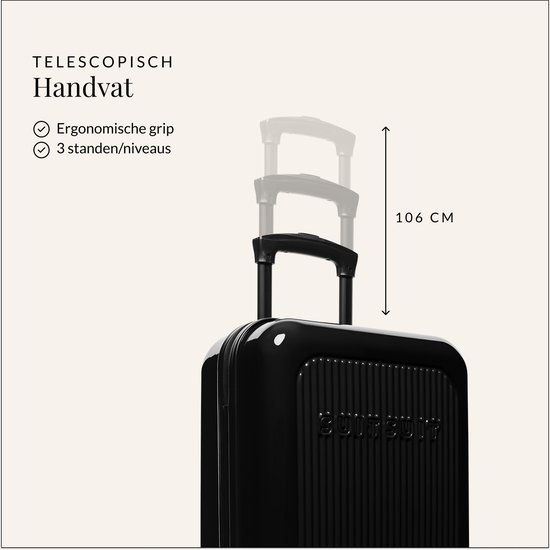 SUITSUIT Kofferset - Handbagage Koffer - Reiskoffer Groot - Kofferset 2 delig - TSA Slot - Lichtgewicht - Caretta Shadow Black