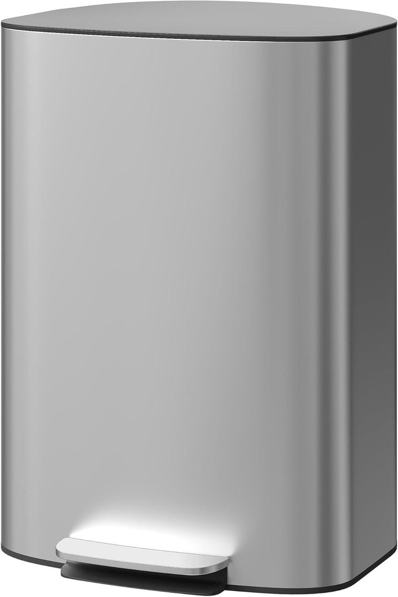 Keukenafvalemmer - Pedaalemmer - Hygiënisch Afval Beheer - Softclose Deksel - 50 Liter - Grijs