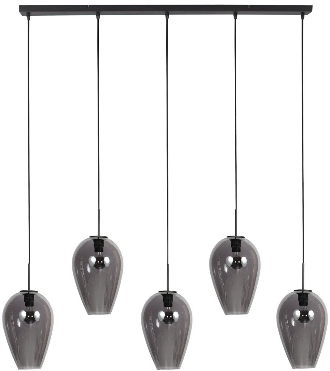 Hanglamp Drovia 4284ZW - Hoogteinstelbaar - Zwart met smoke glas - Mexlite - Design