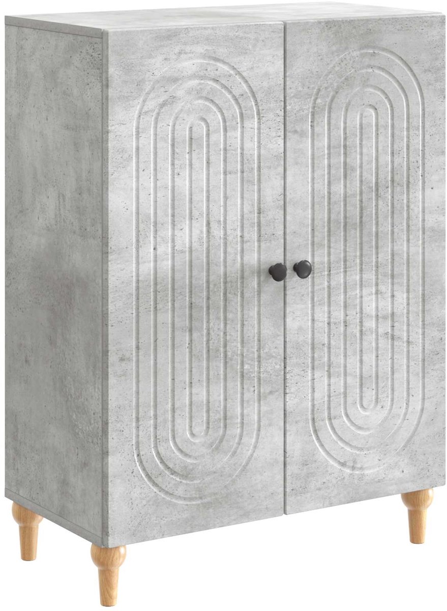 vidaXL - Dressoir - Betongrijs - 66 - x - 34,5 - x - 90 - cm - Bewerkt - hout