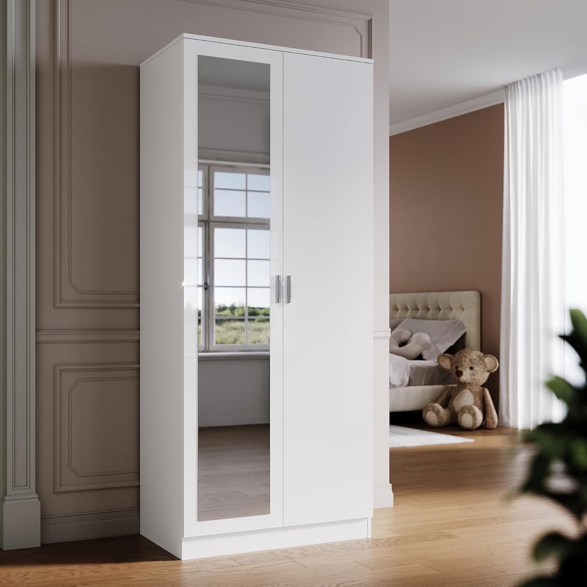Luxe Kledingkast – Wit – 76x47x180 cm – Industrohome