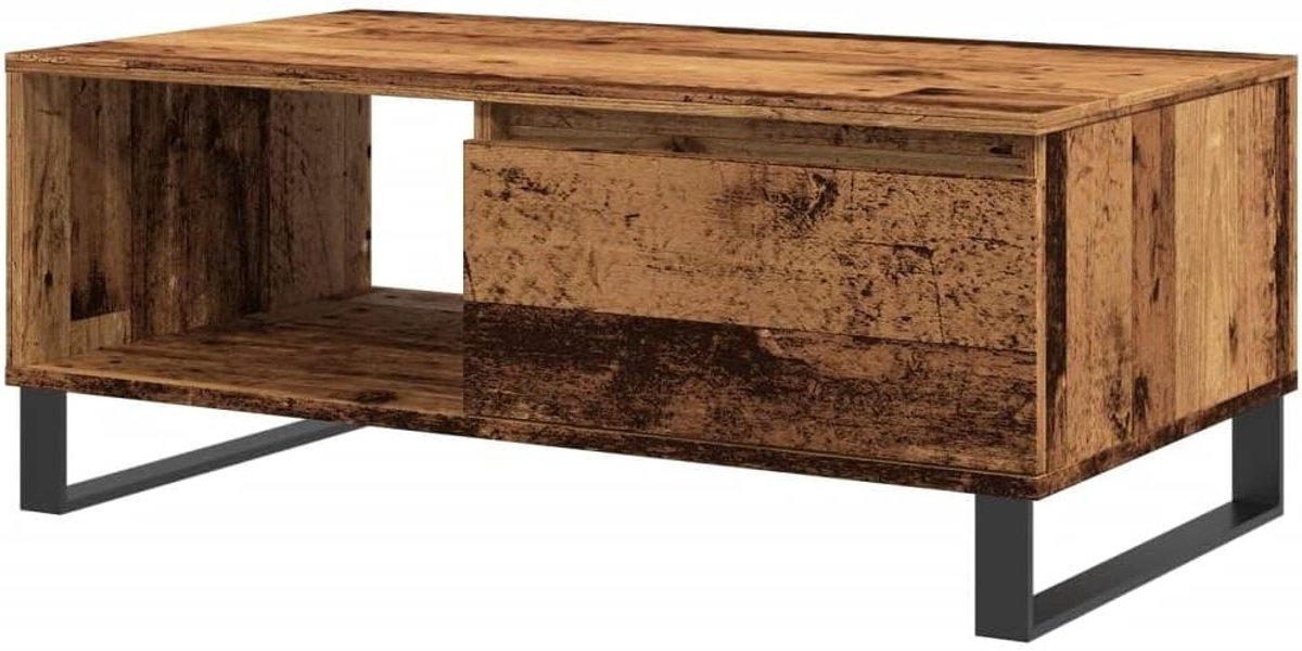 Salontafel - Bijzettafel Woonkamer - Gezellig Samenzijn - Stabiel Bewerk Hout - 90x50x365 cm - Oud Houtkleurig