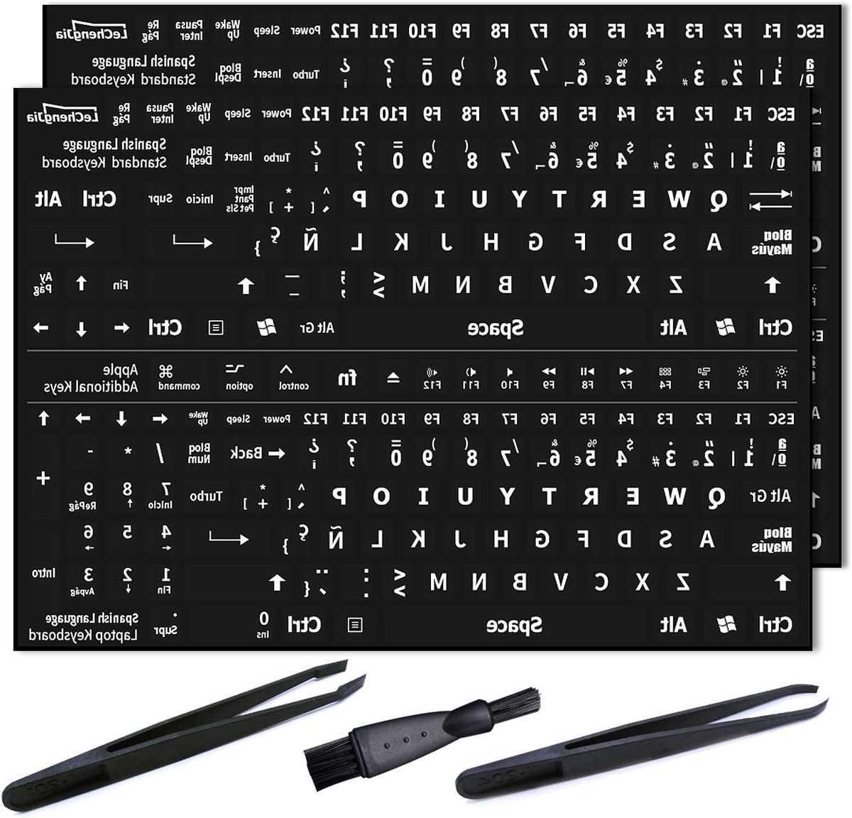 Vervangende Zwarte Stickers voor Standaard Toetsenborden en Laptops - Matte Afwerking, Duurzaam en Aanpasbaar