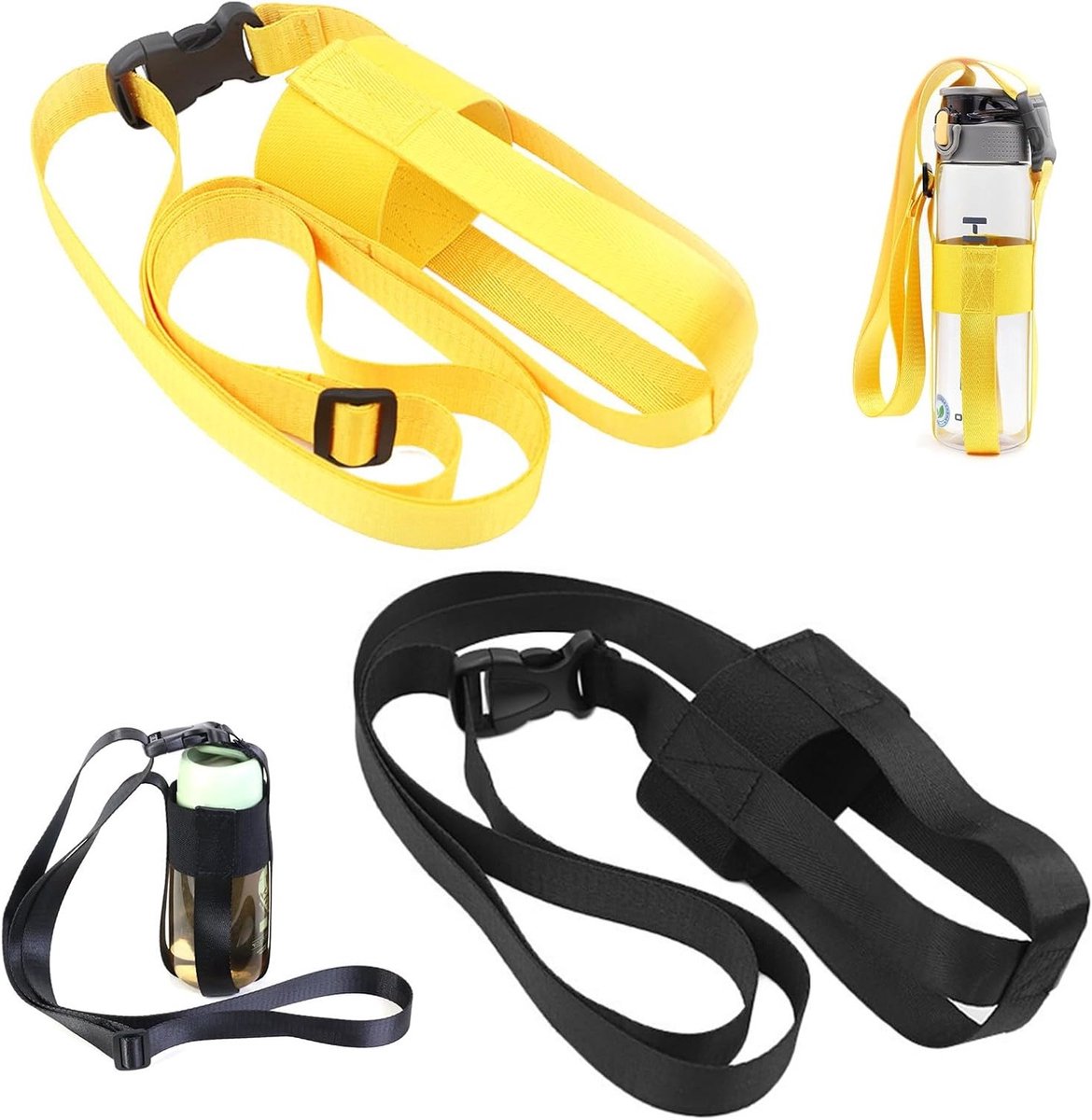 Verstelbare schouderband waterfles hoes - 2 stuks - Draagbare waterfleshouder voor wandelen, kamperen en sportactiviteiten