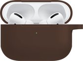 Hoes voor Apple AirPods Pro Hoesje Siliconen Case - Bruin