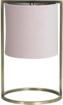 Light & Living Tafellamp Ø22x35 cm SANTOS antiek brons+kap licht roze