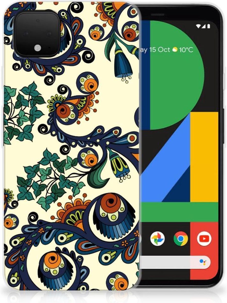 Siliconen Hoesje Google Pixel 4 XL Barok Flower