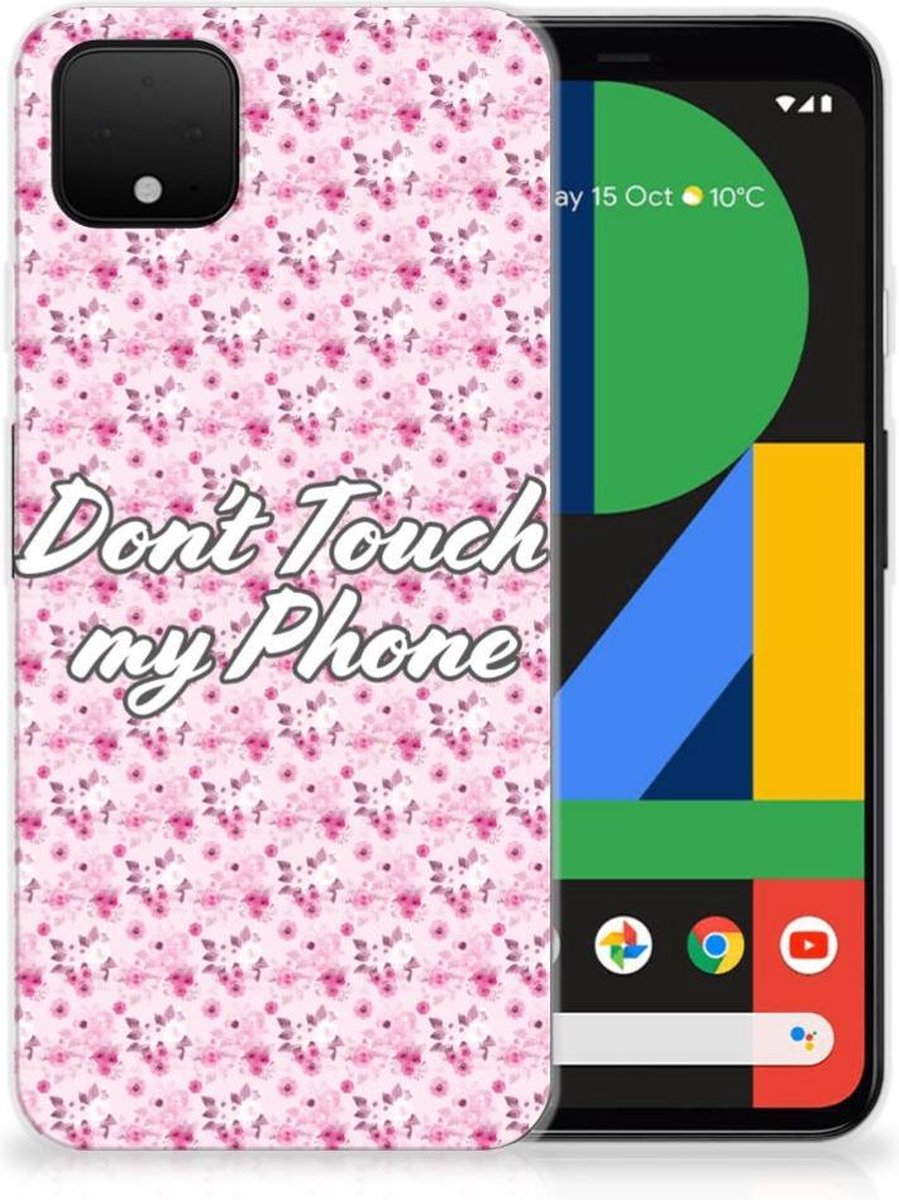 Google Pixel 4 XL Silicone-hoesje Flowers Pink DTMP