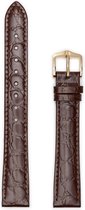 Hirsh Horlogeband Crocograin Donkerbruin - Leer - 18mm