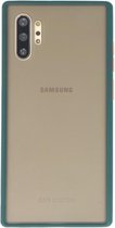 Hoesje Geschikt voor de Samsung Galaxy Note 10 Plus - Hard Case Backcover Telefoonhoesje - Donker Groen