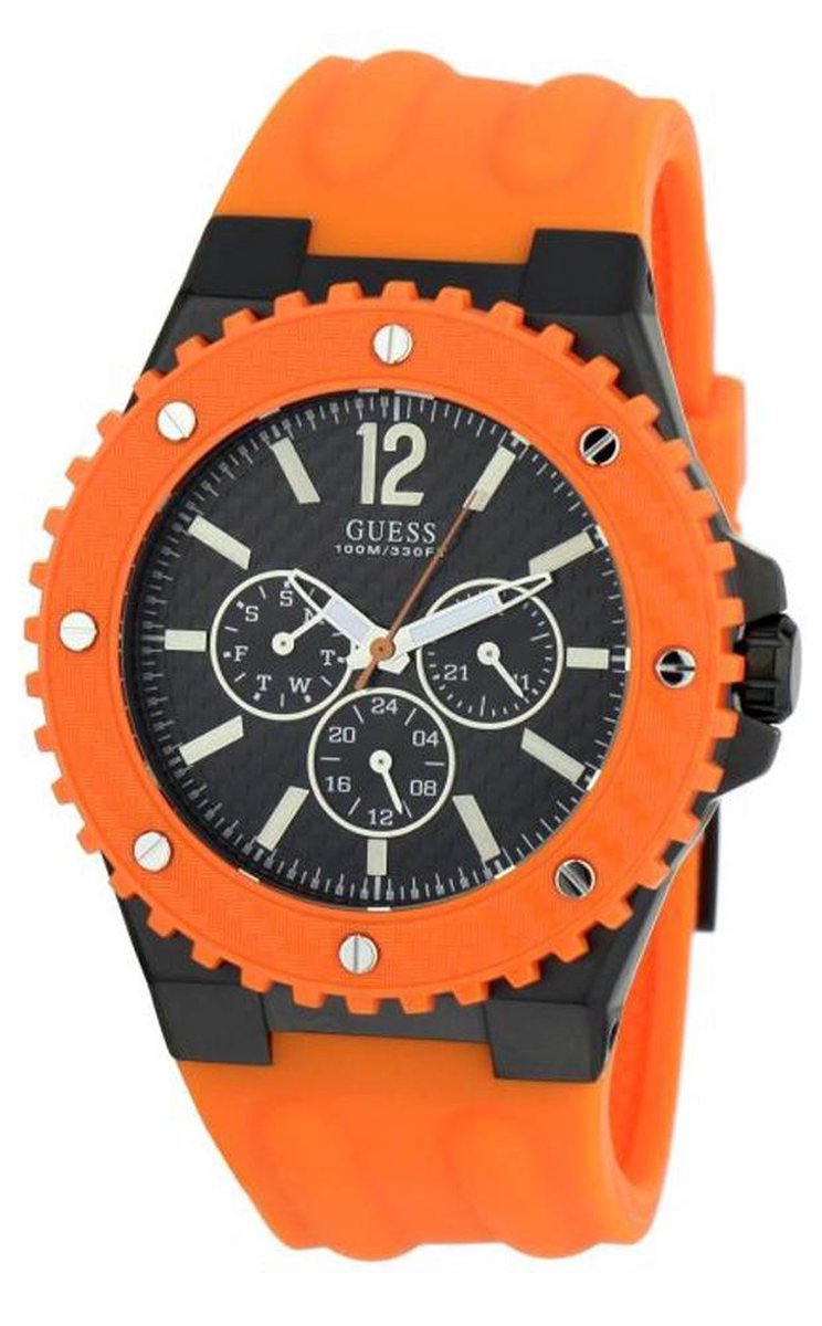 Guess Overdrive W11619G4 Horloge - Rubber - Oranje - Ø 44 mm