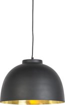 QAZQA hoodi - Industriele Hanglamp - 1 lichts - Ø 400 mm - Zwart - Industrieel - Woonkamer | Slaapkamer | Keuken