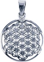 Zilveren Flower of life 23mm ketting hanger