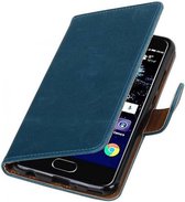 Bookwallet lederlook hoes Huawei P10 Plus blauw