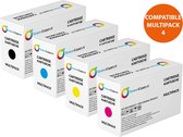 Geschikt voor HP Q6000A 124A zwartHP Q6001A 124A cyaanHP Q6002A 124A geelHP Q6003A 124A magenta Set van 4x alternatief - compatible Toner voor Hp 124A Color Laserjet 1600 2600 2605