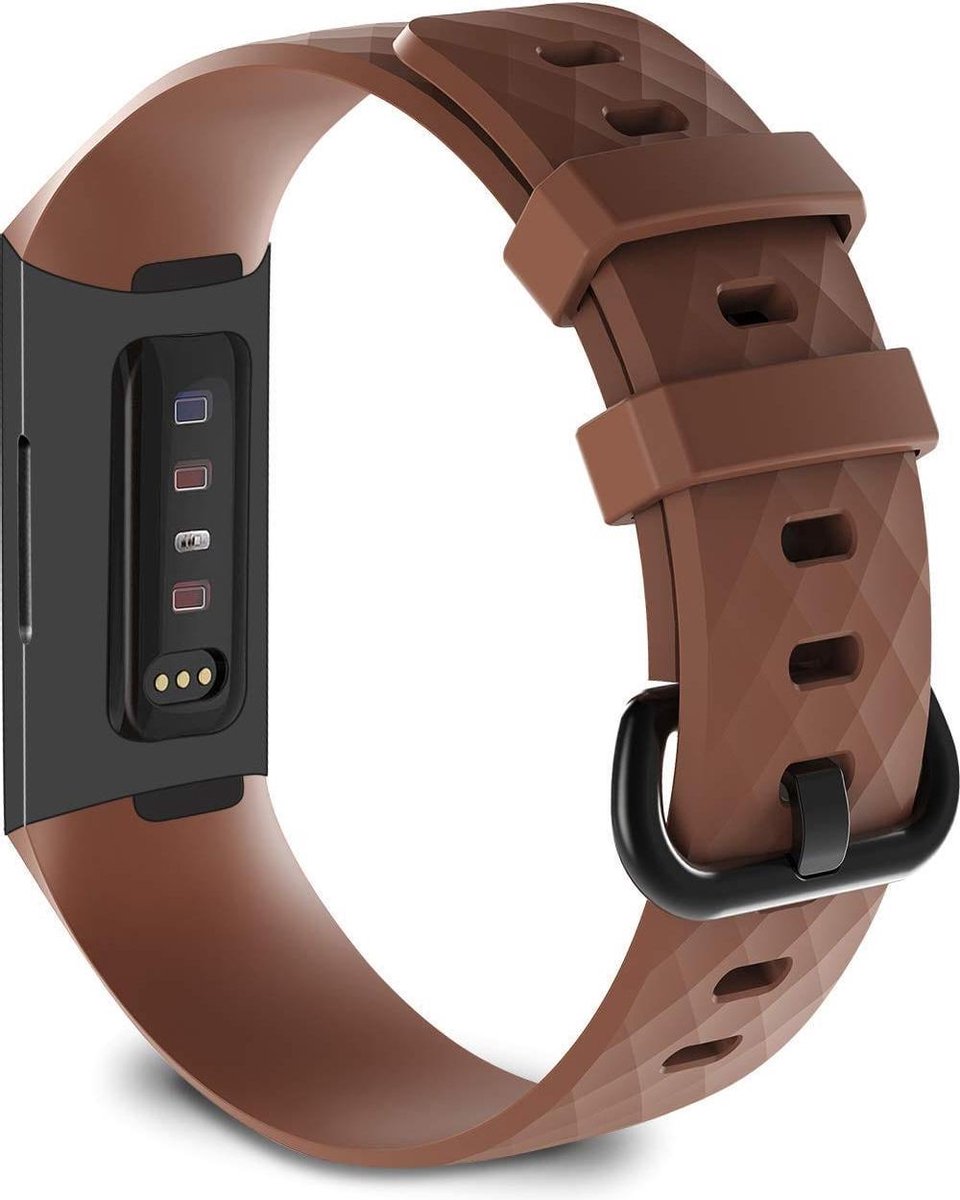 watchbands-shop.nl Siliconen bandje - Fitbit Charge 3 - Bruin - Small