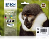 Epson T0895 Multipack - 4 - zwart, geel, cyaan, magenta - origineel - blisterverpakking met RF / akoestisch alarm - inktcartridge - voor Stylus S21, SX100, SX105, SX115, SX215, SX218, SX400, 