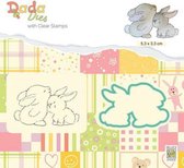 Nellie's Choice DADA Die & Clear stamp konijn knuffel DDCS019 53x33mm