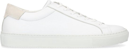 Manfield - Heren - Witte leren sneakers - Maat 40 | bol.com