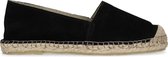 Manfield - Dames - Suède espadrilles zwart - Maat 41