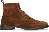 Manfield - Heren - Bruine veterboots van suède - Maat 40