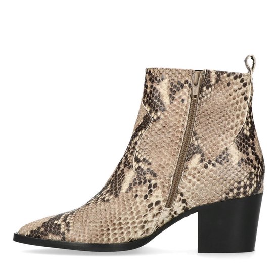 | Manfield Dames Beige snakeskin enkellaarsjes Beige snakeskin enkellaarsjes met hak Dames | MANFIELD