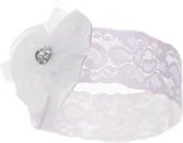 Soft Touch Hoofdband Baby Strik 0-12 Maanden Wit
