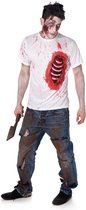 Halloween Kostuum | Open Borstwond Zombie Shirt Man | Small | Halloween | Verkleedkleding