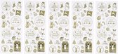 Kerst stickervel met 130 gouden kerstmis stickers