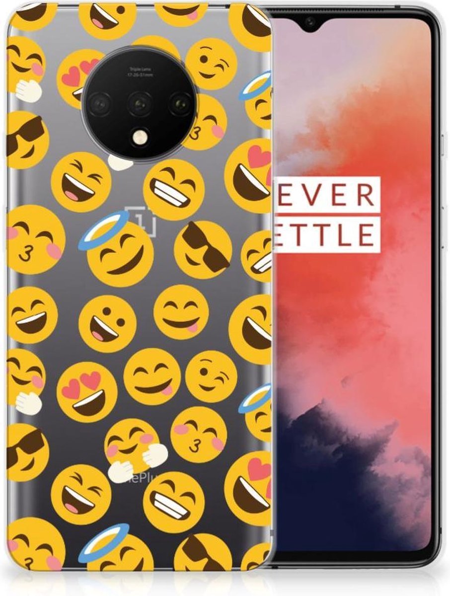 Back Cover voor OnePlus 7T TPU bumper Emoji