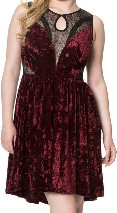 Banned - SHADOW ANGEL Korte jurk - S - Bordeaux rood/Rood
