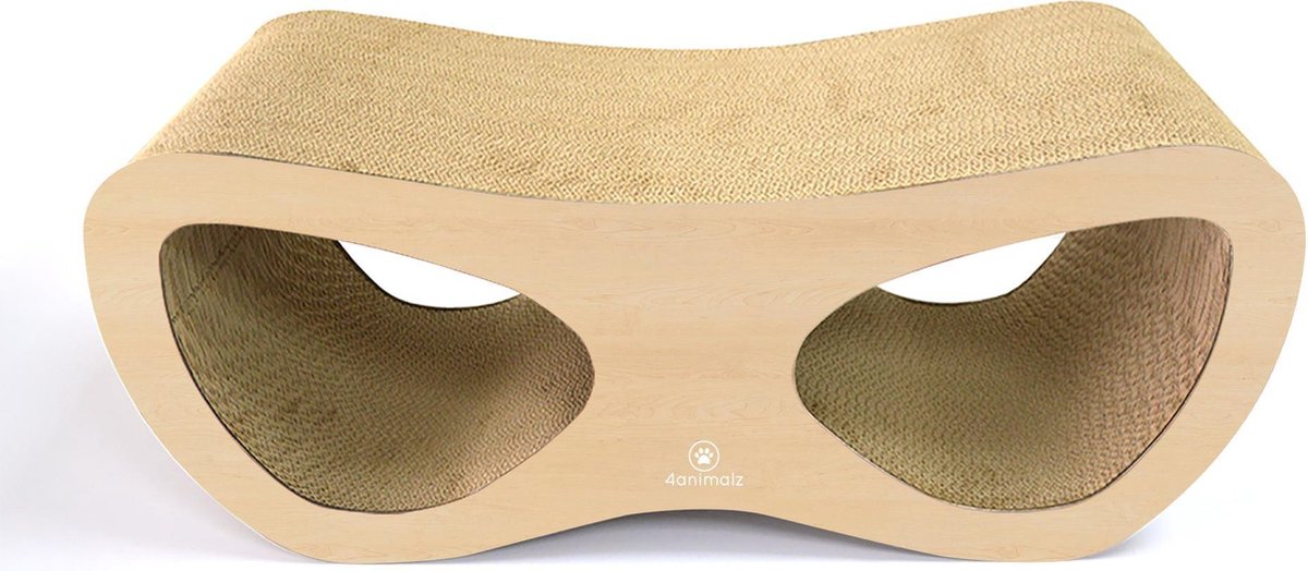 4Animalz® Lounge Beech – Kartonnen Krabpaal Katten –  69X24X29Cm